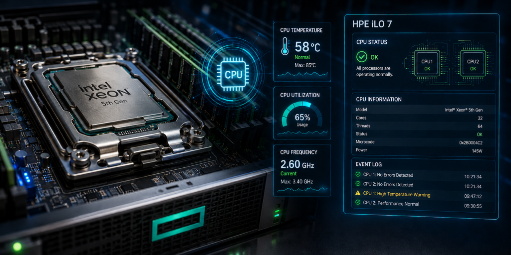 بررسی سلامت پردازنده در HPE DL380 Gen12